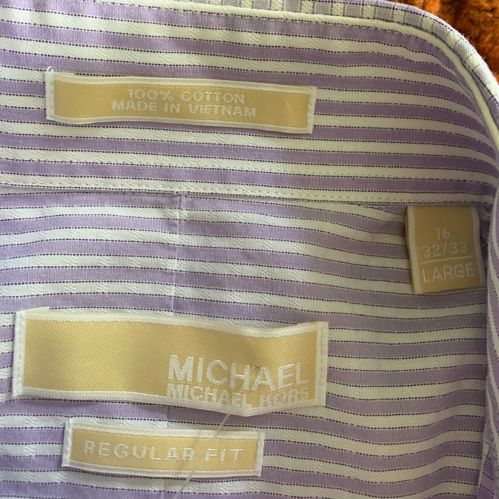 Michael Kors lavender plaid, button up dress shirt